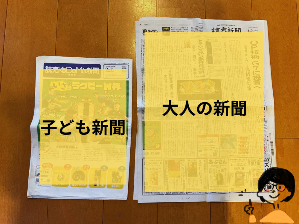 大人の新聞と子どもの新聞の表紙